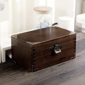 香樟木复古带锁盒香樟木密码 木箱木盒收纳盒实木箱子木质小长方形
