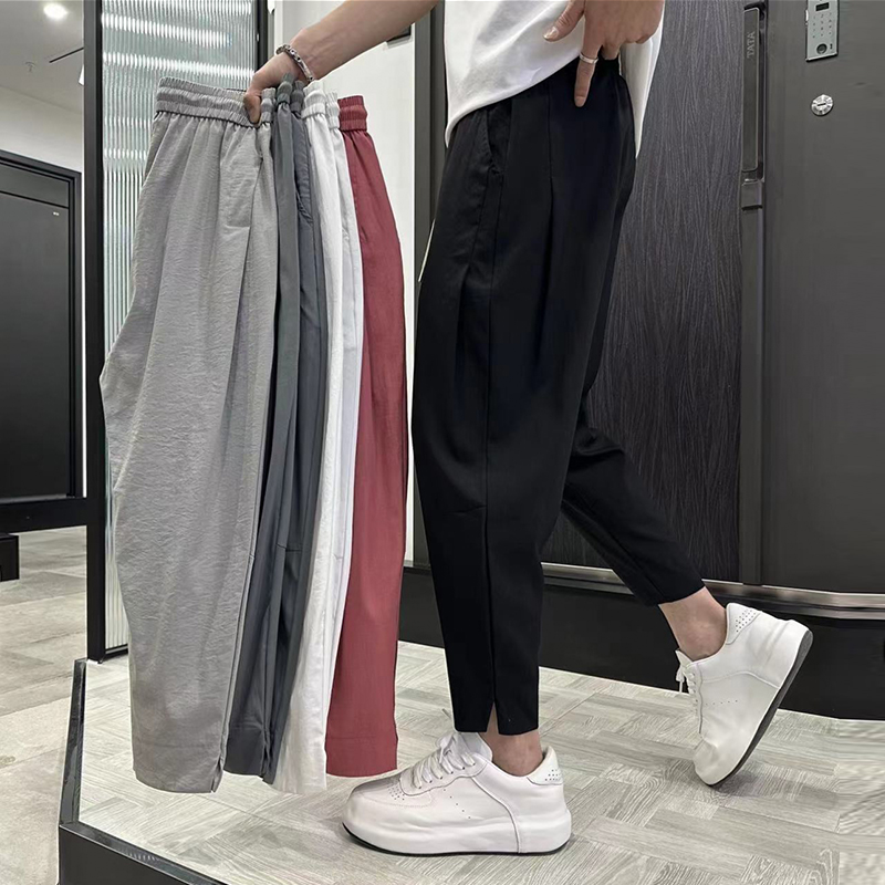 九分裤宽松潮9分小脚梭织哈伦裤