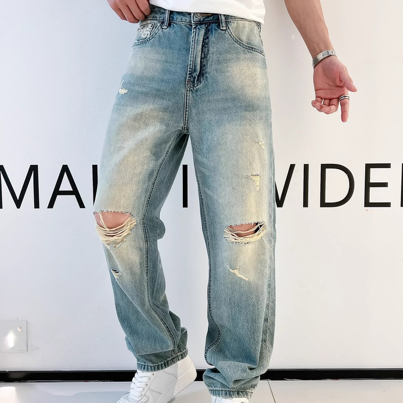 直筒男士宽松休闲百搭牛仔裤