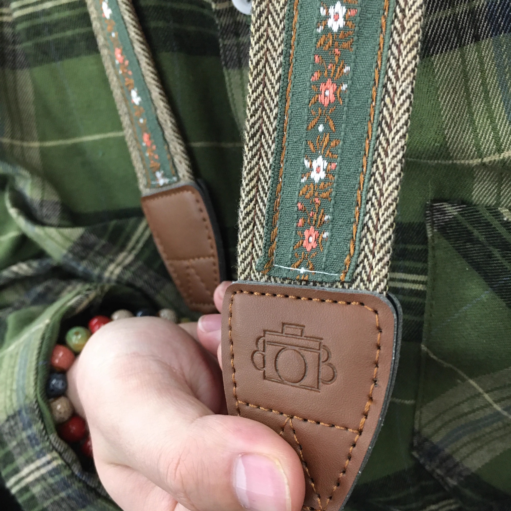 麻麻子爱手作复古相机肩带复古绿多功能肩带pocket3可用