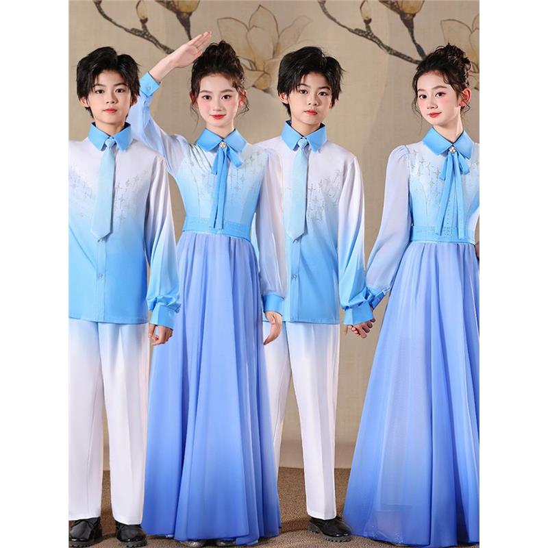 六一儿童合唱演出服中国风