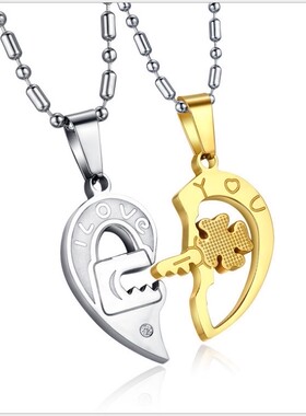 欧美水钻黑白拼图情侣珠宝配饰