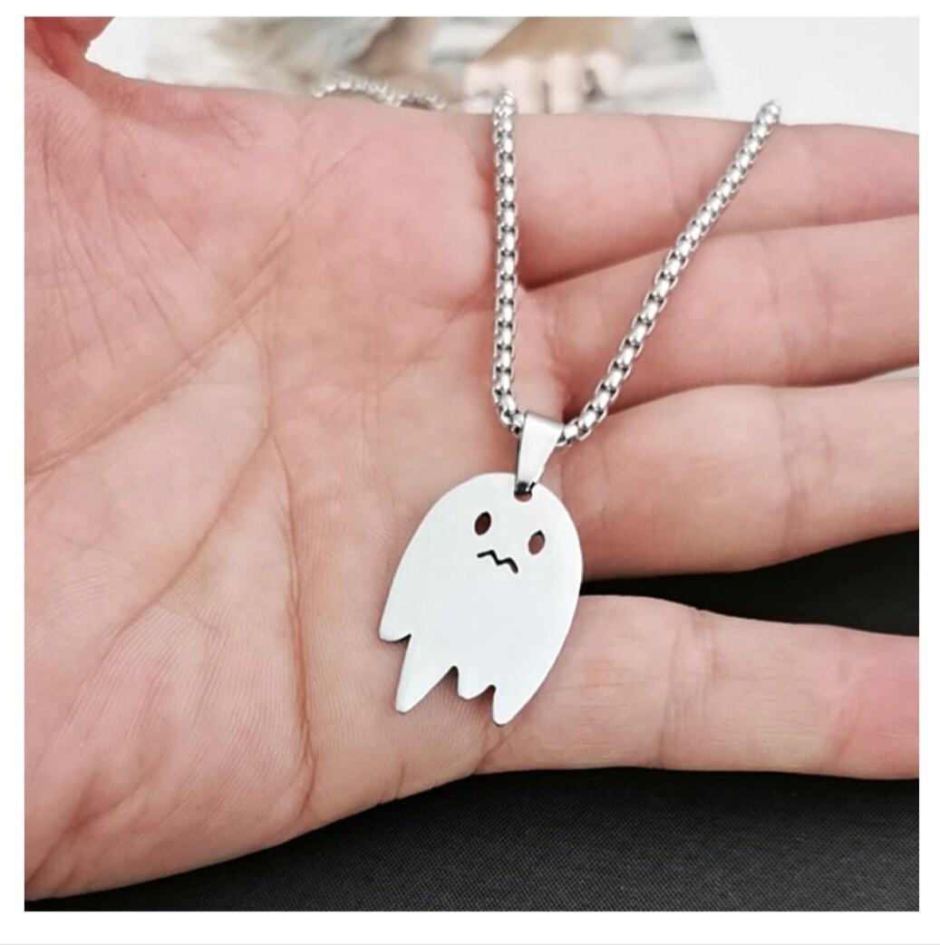 X27新款甜酷奶凶泡泡小怪兽项链幽灵毛衣链简约长款男女锁骨链