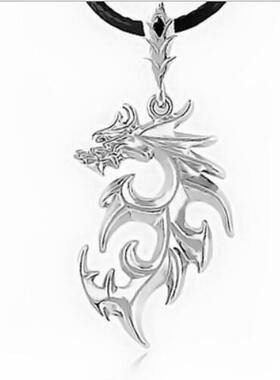 欧美火焰男士吊坠钛钢饰品龙项链