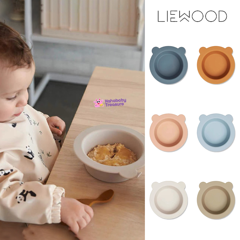 Liewood餐具硅胶小熊吸盘碗