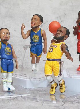 NBA球星手办詹姆斯哈登库里汤普森篮球萌神模型人偶摆件玩具 送礼