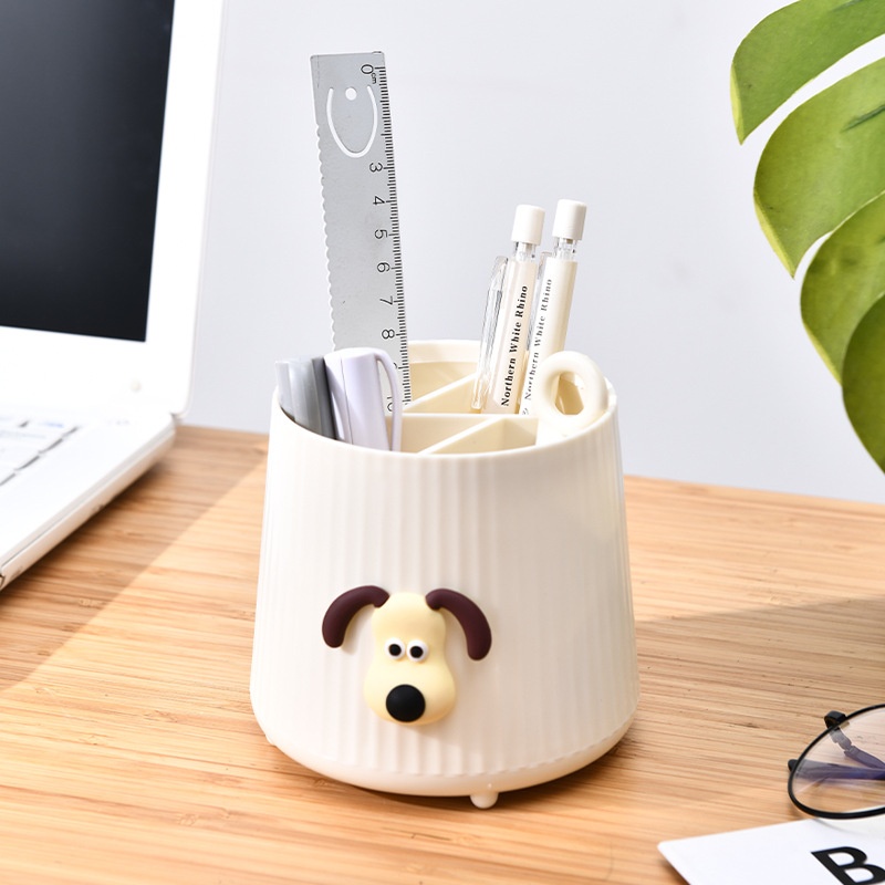 分格笔筒大容量收纳盒学生桌面摆件简约ins笔桶书桌办公文具笔架