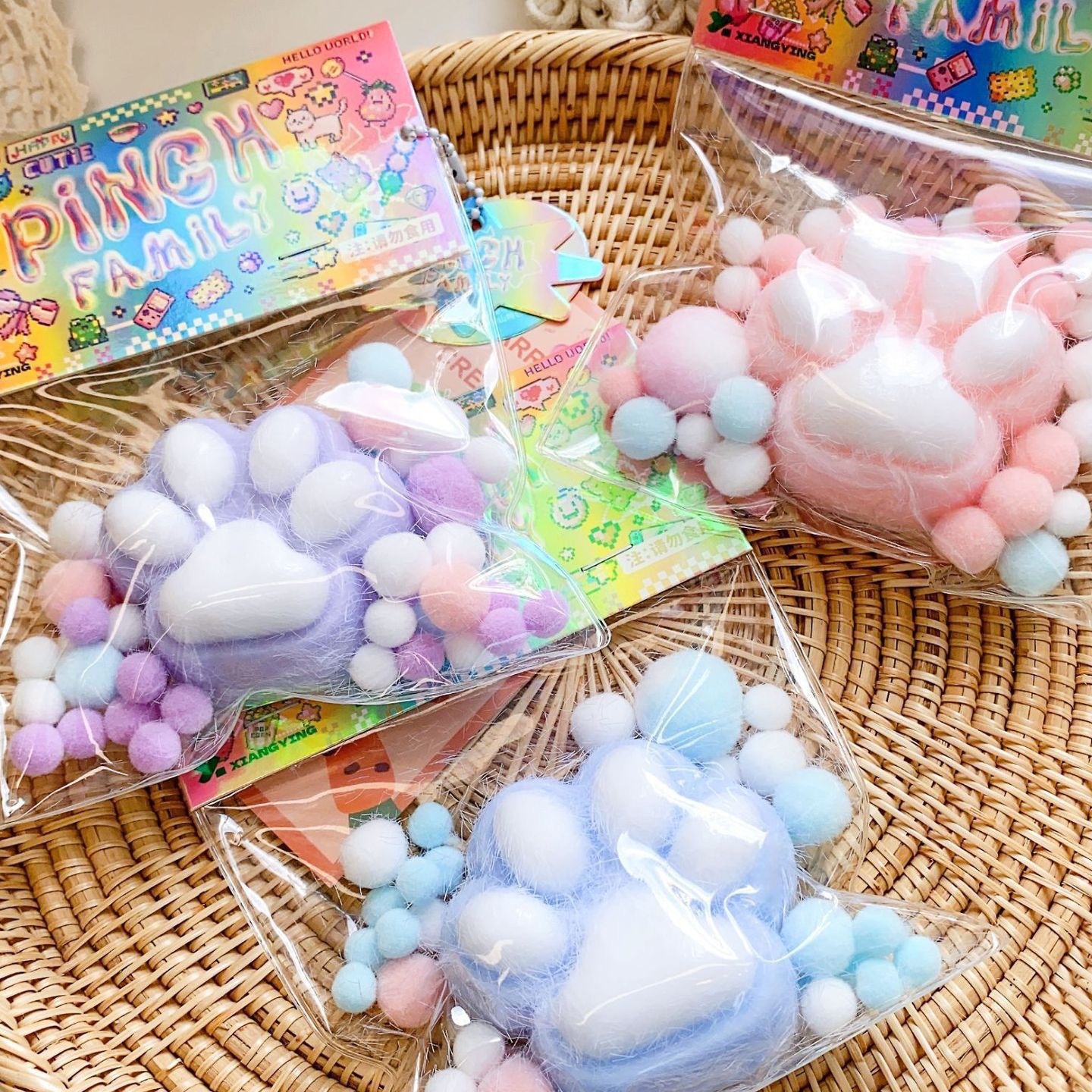 毛绒猫爪捏捏乐 超萌软软猫爪解压玩具心泥感q弹发泄解压