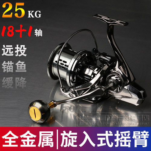 全金属19轴远投轮超强巨物锚鱼轮