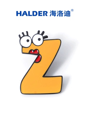 海洛迪 N-Z英文字母钛钢徽章原创大眼长睫毛红唇丑萌字母名字胸针