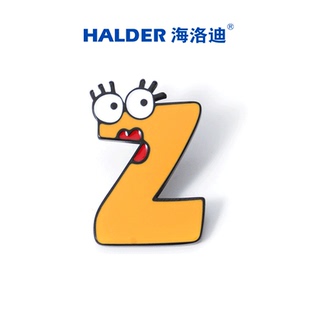 海洛迪 Z英文字母钛钢徽章原创大眼长睫毛红唇丑萌字母名字胸针