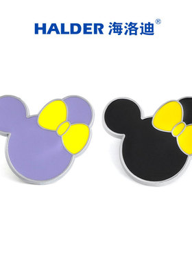 HALDER海洛迪 黑紫色情侣男女可爱日系米奇米妮金属胸针书包徽章