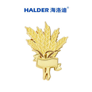 小麦金属胸针名牌刻字定制原创设计麦穗开业大卖徽章礼物 海洛迪