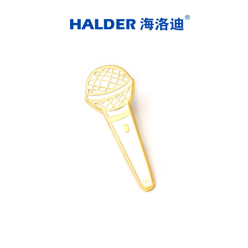 麦克风主持人礼物海洛迪话筒金属徽章胸针卡拉OK唱吧日系饰品配饰