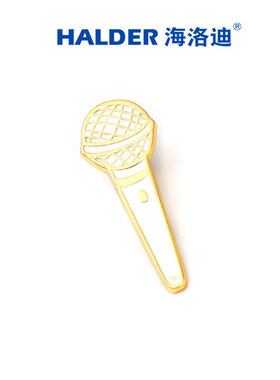 麦克风主持人礼物海洛迪话筒金属徽章胸针卡拉OK唱吧日系饰品配饰