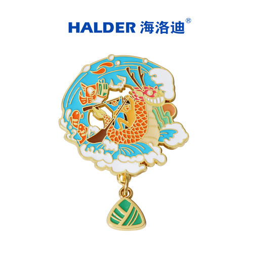 端午节文创徽章海洛迪金属龙舟