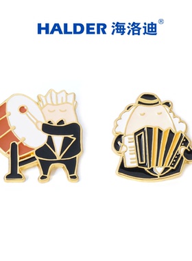 音乐IP指头人金属徽章交响乐团大鼓大管铃鼓乐器演奏家管弦乐胸针