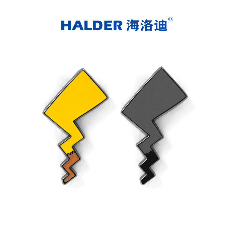HALDER 潮牌 暗黑色尾巴胸针 情侣徽章饰品一对 闪电书包小勋章
