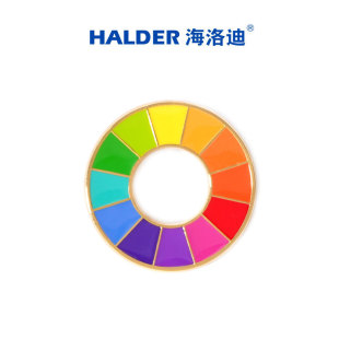 海洛迪 饰品胸针 色环调色盘画笔徽章 小众色彩环饰品美术生老师装