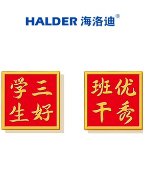 海洛迪校园班级优秀班干三好学生金属胸针胸章革命红色设计感饰品