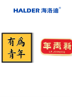 海洛迪中国革命五四有为青年新青年文字金属胸针徽章学生饰品礼物