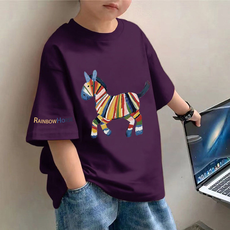 男童纯棉短袖T恤夏季新款儿童透气宽松t恤中大童卡通印花半袖上衣