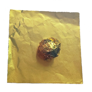 12*12cm金色锡纸 巧克力红黑糖小金橘桔茶叶外包装用细格纹铝箔纸