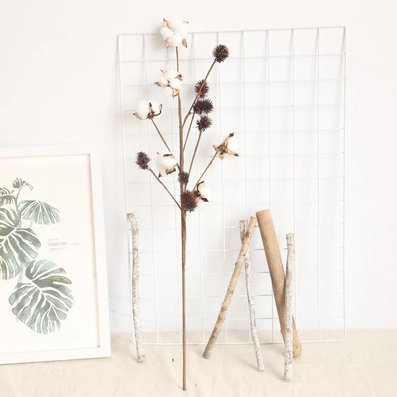 新品样板房软装修仿真花ins风6头棉花枝干花落地客厅家居装饰婚庆