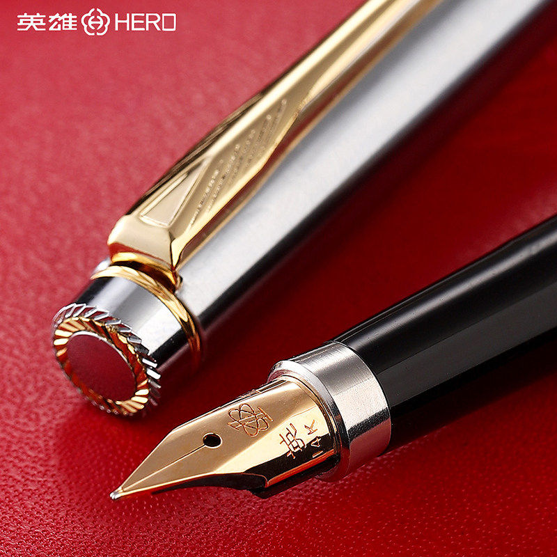 英雄200A钢笔经典老式复古14K金笔男女士学生用练字书法墨水硬笔