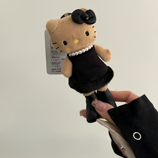 日本代购 50周年展长腿豹纹kitty猫书包挂件公仔钥匙扣女生饰品