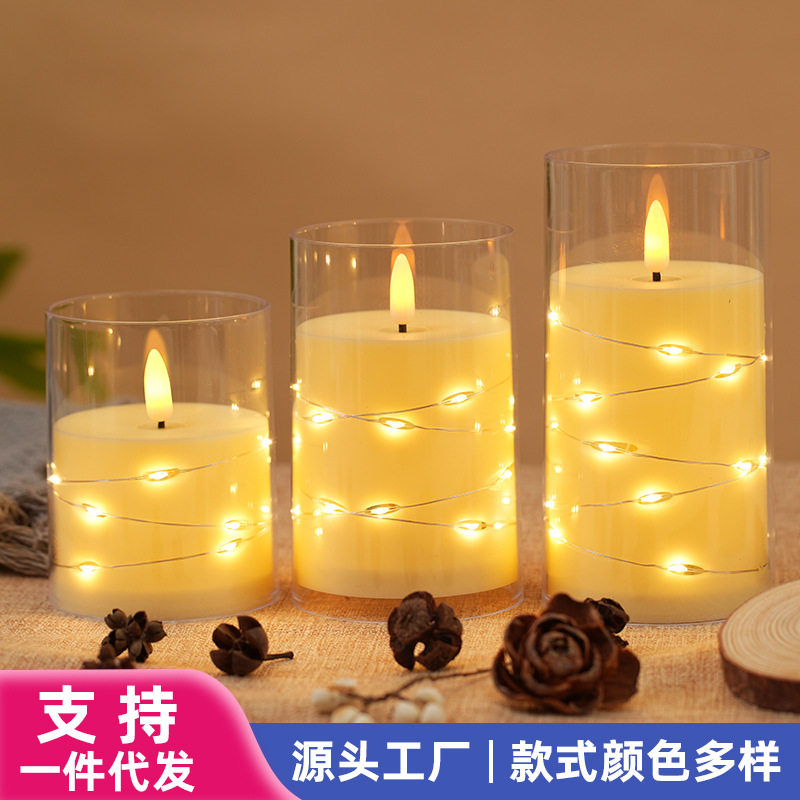 LED电子蜡烛婚礼婚庆烛光音乐会剧本杀道具圣诞节庆仿真蜡烛