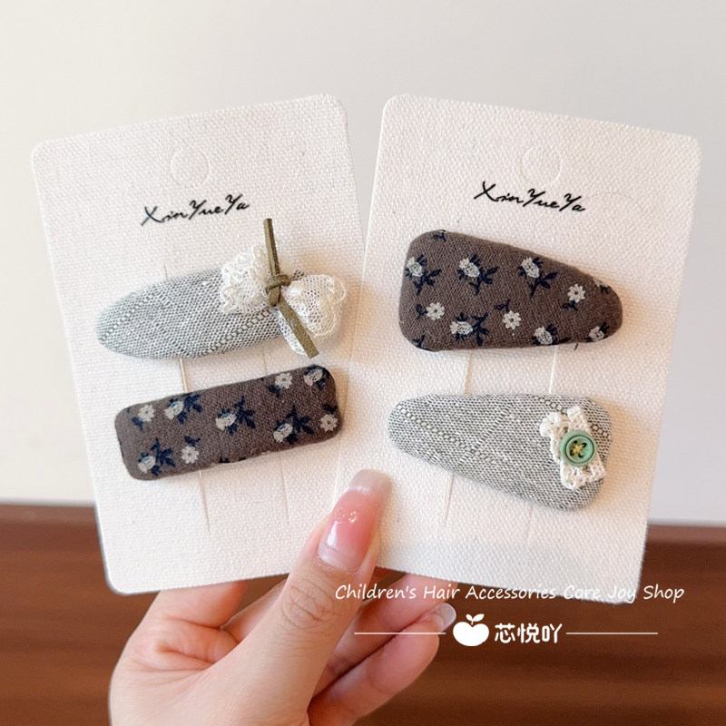 韩版碎花发夹女童布艺BB夹甜美百搭发饰小女孩刘海夹