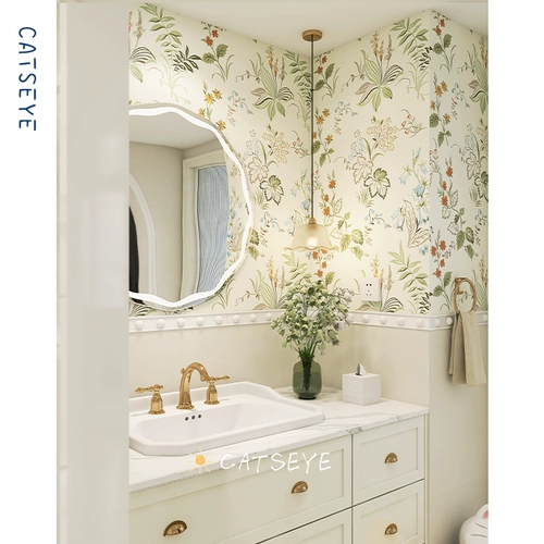 Кошачий глаз французская плитка с растениями, плитка для ванной комнаты, кремовый стиль, туалет, ванная комната, художественная настенная плитка, кухонная, балконная, напольная плитка