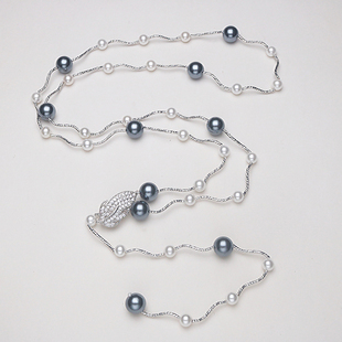 小众贝珠真多麻简约毛衣链腰链 项链女时尚 新款 设计感施家珍珠长款