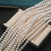 性价比款 9mm近圆白色天然淡水珍珠半成品diy饰品散珠配件