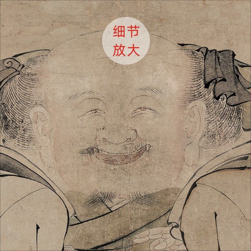明-朱见深《一团和气图》人物高清艺术微喷复制国画字画高仿竖轴
