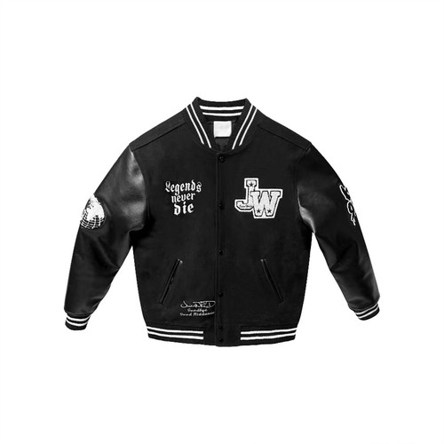 Juice Wrld 美式宽松加厚保暖字母休闲长袖棒球服男款