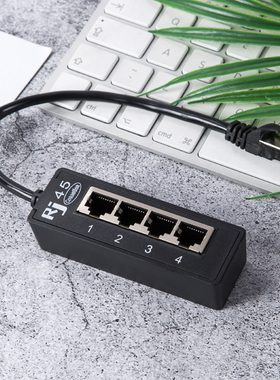千兆网络一分四RJ45八芯网络口延长器高品质网口转换头网线分线器