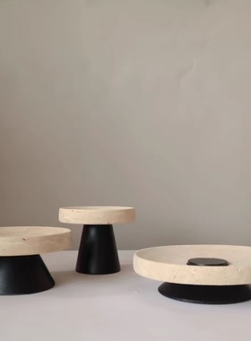 新中式石材创意托盘客厅