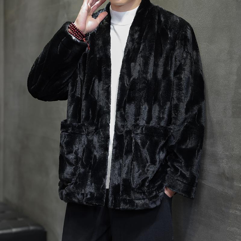 2025冬季风进口环保压花貂毛开衫式男款加棉外套D906P145,男装皮衣,星座312B-2