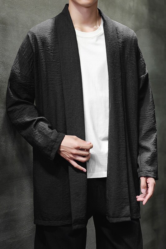 春季外套男士中长款风衣汉服披风风禅服开衫宽松道袍D948P70,男装民族服装,星座312B-2