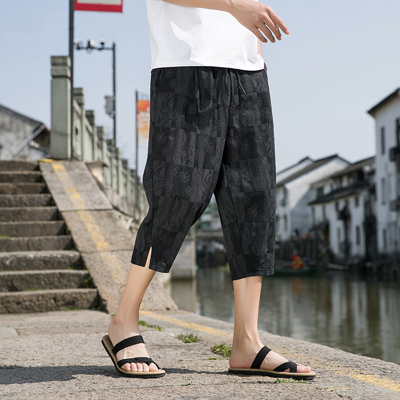 短袖外套男夏季中长款汉服披风风薄款防晒服宽松道袍D830P55,男装休闲裤,星座312B-2
