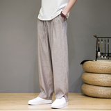 2023春夏男士麻色长裤宽松棉麻风休闲裤D833P65，男装休闲裤，星座312B-2