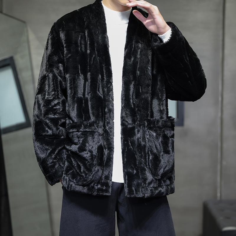 2025冬季风进口环保压花貂毛开衫式男款加棉外套D906P145,男装皮衣,星座312B-2