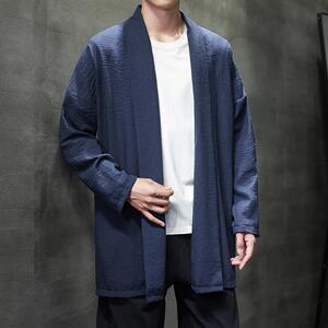 春季外套男士中长款风衣汉服披风风禅服开衫宽松道袍D948P70图片