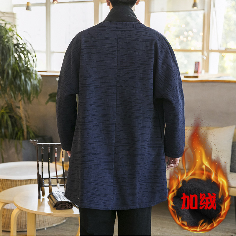 2020冬季中国风开衫加绒加厚亚麻长袖开衫披风男外套D283P105,男装针织衫/毛衣,星座312B-2