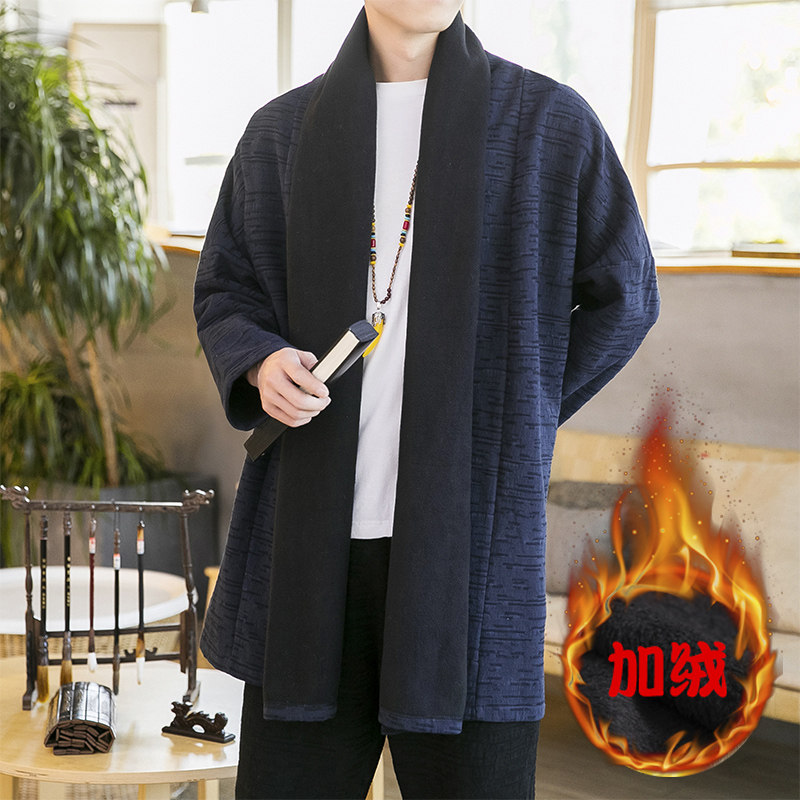 2020冬季中国风开衫加绒加厚亚麻长袖开衫披风男外套D283P105,男装针织衫/毛衣,星座312B-2