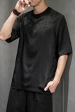 2023夏季新款圆领男款冰丝玫瑰提花T恤D654P35，男装T恤，星座312B-2