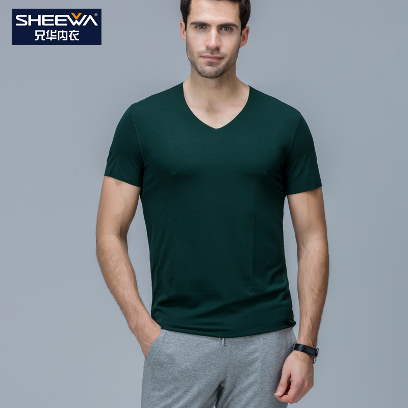 兄华莫代尔白色修身打底衫