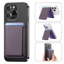 磁吸卡包适用iphone15promax手机壳背吸三星s24ultra华为小米十3配件magSafe多功能背贴万能皮革卡套支架新款